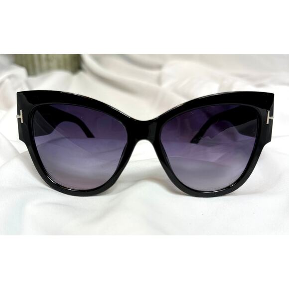 Chic Blue Light Blocking Cat Eye Retro Sunglasses Gradient Lenses - Picture 3 of 6